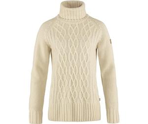 Fjallraven 84793-113 Övik Cable Knit Roller Neck W/Övik Cable Knit Roller Neck W Sweatshirt Women's Chalk White Size L