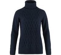 Fjallraven 84793-555 Övik Cable Knit Roller Neck W Sweatshirt Women's Dark Navy Size S