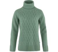 Fjallraven 84793-614 Övik Cable Knit Roller Neck W/Övik Cable Knit Roller Neck W Sweatshirt Women's Patina Green Size M