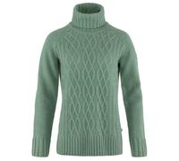 Fjallraven 84793-614 Övik Cable Knit Roller Neck W Sweatshirt Women's Patina Green Size XXS