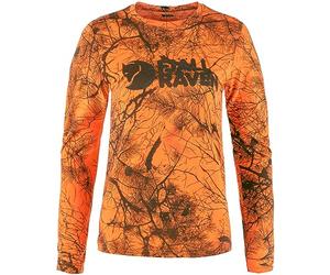 Fjallraven 87136-261 Värmland Wool LS W Sweatshirt Women's Orange Multi Camo Size XXS