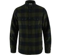 FJALLRAVEN Men's Övik Heavy Flannel Shirt M T, Deep Forest-Dark Navy, XL