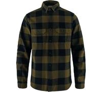 FJALLRAVEN Men's Övik Heavy Flannel Shirt M T, Wood Brown/Dark Navy, XL