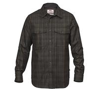 Fjallraven Övik Re-Wool Shirt LS M Long Sleeved T-Shirt - Dark Grey-Olive, M