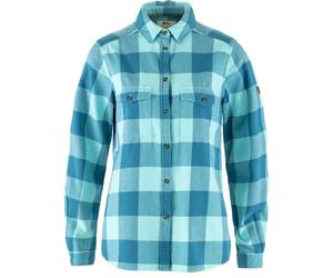 Fjallraven Ovik Heavy Flannel Shirt Womens in Dawn Blue/Breeze Blue