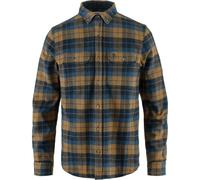 Fjallraven Singi Heavy Flannel Shirt Mens in Dark Navy/Buckwheat Brown