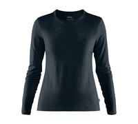 Fjallraven Womens Abisko Wool LS Base Layer T-Shirt Dark Navy