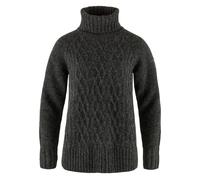 Fjallraven Womens Ovik Cable Knit Roller Neck Dark Grey