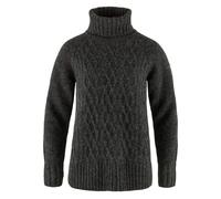 Fjallraven Womens Ovik Cable Knit Roller Neck Dark Grey
