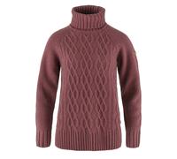 Fjallraven Womens Ovik Cable Knit Roller Neck Mesa Purple