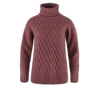 Fjallraven Womens Ovik Cable Knit Roller Neck Mesa Purple