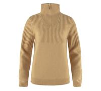 Fjallraven Womens Övik Half Zip Knit Jumper Sand Brown Size L
