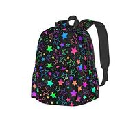 FJAUOQ 17 Inch Backpack Bright Neon Stars Laptop Backpack Shoulder Bag School Bookbag Casual Daypack