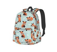 FJAUOQ 17 Inch Backpack Cute Red Panda With Bamboo Laptop Backpack Shoulder Bag School Bookbag Casual Daypack