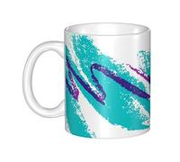 FJAUOQ 90'S Cup Design Mugs, Coffee Mug with Printed Patterns, Personalized Ceramic Mugs for Residential Cafes, Mug with Ear Stems, Colorful Personalized Gifts, Pure Handmade Ceramics