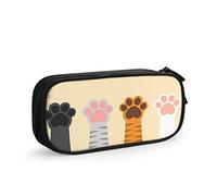 FJAUOQ Adorable Cat Paws Large Capacity Pen Pencil Case Colorful Black White Gray Brown Pink Paw Foot Print Cute Pet Simple Stationery Bag Holder for School Office Student Girls Boys