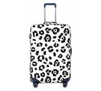 FJAUOQ African Leopard Black White Print Luggage Cover-Travel Suitcase Protector Covers Washable Fits 18-32 Inch Luggage(Not Included Suitcase)