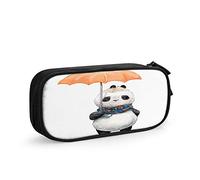 FJAUOQ Animal Panda Large Capacity Pen Pencil Case Watercolor Style Little Cute Panda with Umbrella Funny Cartoon Simple Stationery Bag Holder for School Office Student Girls Boys