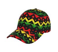 FJAUOQ Athletic Baseball Cap Zigzag Rasta Thin Line Snapback Baseball Hat Black