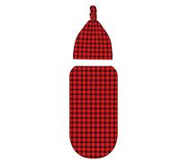 FJAUOQ Baby Newborn Swaddle Blanket with Beanie Hat- Red Black Buffalo Check Plaid Tartan Scottish Pattern Receiving Blanket Sleep Sack for Girls Boys Infant Gifts