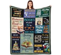 FJAUOQ Book Lovers Gifts Blanket, Gifts for Librarian, Club Gifts for Women, Reading Blanket for Birthday Christmas 80"x60"