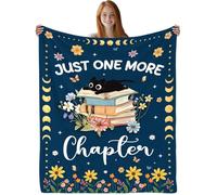 FJAUOQ Book Lovers Gifts, Gifts for Book Lovers Women, Bookish Gift for Readers, Books Blanket, Reading Blanket, Teacher Books Club Librarian Gift Birthday Just One More Chapter 50''x 60''