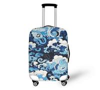 FJAUOQ Chinese Cloud Luggage Cover,Beach Vacations Luggage Covers,Blue Cloud Art Hand Drawing Luggage Protective Cove with Zipper Suitable for 18-32 Inch