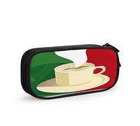 FJAUOQ Coffee Big Capacity Pencil Case Italy Espresso Cappuccino with Italian Flag Pen Box Large Storage Bag Pouch School Stationary for Women Men Green Red Beige
