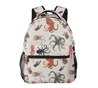 FJAUOQ Colorful Octopus Backpacks for Girls and Boys, High Capacity School Bags Kindergarten Casual Backpack for School