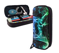 FJAUOQ Colorful Smoke Pencil Case Big Capacity Leather Pencil Pouch Portable Pencil Bag with Zipper for Office Organizer