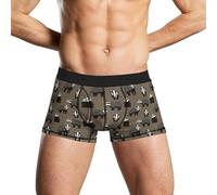 FJAUOQ Cute Badger Men's Boxer Briefs Soft Underwear Breathable Trunks with Funny Print