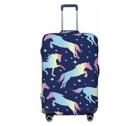 FJAUOQ Cute Horse Star Romantic Navyblue Luggage Cover-Travel Suitcase Protector Covers Washable Fits 18-32 Inch Luggage(Not Included Suitcase)