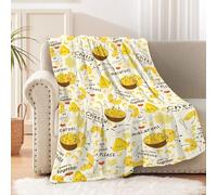 FJAUOQ Cute Mac Cheese Pasta Blanket, Macaroni and Cheese Blanket Gift for Men Women Family Throw Warm Cozy Soft Plush Lightweight Bedding 90"x120" for Family for Sofa,Bed and Living Room