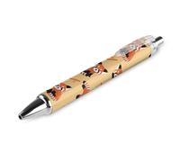 FJAUOQ Cute Red Panda Bamboo Retractable Ballpoint Pen Portable Blue Ink Ball Point Pen Work Pens for Home Office 1 PCS