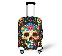 FJAUOQ Day of The Dead Skull Artwork Luggage Cover Beach Vacations Luggage Covers Skull Art Painting Luggage Protective Cove with Zipper Suitable for 18-32 Inch
