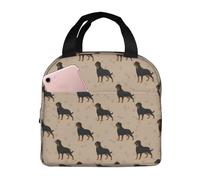FJAUOQ Dog Rottweiler Lunch Bag for Women Men Insulated Lunch Box Reusable Lunch Organizer Waterproof Lunch Holder Dog Cooler Tote Bag