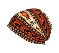 FJAUOQ Fashion Native American Theme Beanie Hat Soft Sleep Cap Slouchy Knitted Hat Headwear Gift for Men Women