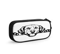 FJAUOQ Golden Retriever Dog Large Capacity Pen Pencil Case Lovely Pet Animal Portrait Happy Breed Face Head Paws Simple Stationery Bag Holder for School Office Student Girls Boys