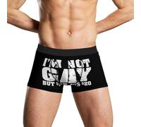 FJAUOQ I'm Not Gay But 20 Bucks Is 20 Men's Boxer Briefs Soft Underwear Breathable Trunks with Funny Print