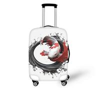FJAUOQ Japanese Koi Carp Luggage Cover Travel Lucky Koi Ink Suitcase Protective Cover Baggage Fashion Spandex Protective Cover 18-32 Inch
