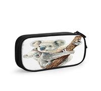 FJAUOQ Koala Bear Large Capacity Pen Pencil Case On The Branch Adorable Animal Australia Funny Face Wildlife Tree Simple Stationery Bag Holder for School Office Student Girls Boys
