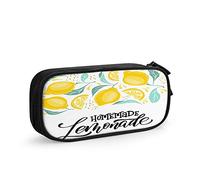 FJAUOQ Lemon Large Capacity Pen Pencil Case Lemonade Homemade Word Brush Calligraphy Nature Vitamin Simple Stationery Bag Holder for School Office Student Girls Boys