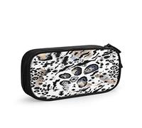 FJAUOQ Leopard Big Capacity Pencil Case Wild Animal Tiger Lion Snake Leo Skin Fur Spots Stripes Pen Box Large Storage Bag Pouch School Stationary for Women Men