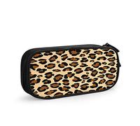 FJAUOQ Leopard Large Capacity Pen Pencil Case Animal Fur Fashion Skin Spot Nature Luxury Brown Simple Stationery Bag Holder for School Office Student Girls Boys