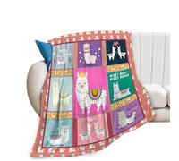 FJAUOQ Llama Alpaca Throw Blanket, Unisex, Multicolor, 50"X40", Polyester Fleece, Warm, Cozy, Soft, Fuzzy, Kids Adults Gift, Couch Sofa Bed, Winter, Cartoon Pattern, 1 Count