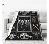 FJAUOQ Medieval Viking Blanket Viking Decor Throw Blanket Warm Soft Plush Lightweight Fleece Flannel Blanket for Vikings Men Boys Girls Women Baby Kids for Winter Bed Couch Bed 60"X80"