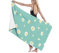 FJAUOQ Microfiber Beach Towels for Travel, Green Daisy Towel for Swimmers Beach Towels for Women Men Girls, Cool Pool Towels Beach Accessories Super Absorbent Towel 32 x 52 Inch