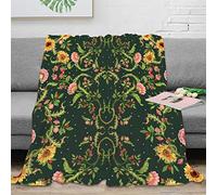 FJAUOQ Modern Abstract William Morris Art Throw Blanket for Couch - Fantasy Galaxy Boho Floral Sunflower Lightweight Soft Blankets and Throws for Sofa,40x50inch(100x130cm)