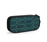 FJAUOQ Modern Geometric Design Large Capacity Pen Pencil Case Vintage Circles Hand Drawn Mosaic Seamless Pattern Simple Stationery Bag Holder for School Office Student Girls Boys