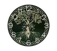 FJAUOQ Norse Viking Goddess Wiccan Wicca Pagan Wall Clock Silent Non-Ticking 10 Inch Round Wall Clock Home Decor Clock Art for Living Room Kitchen Bedroom